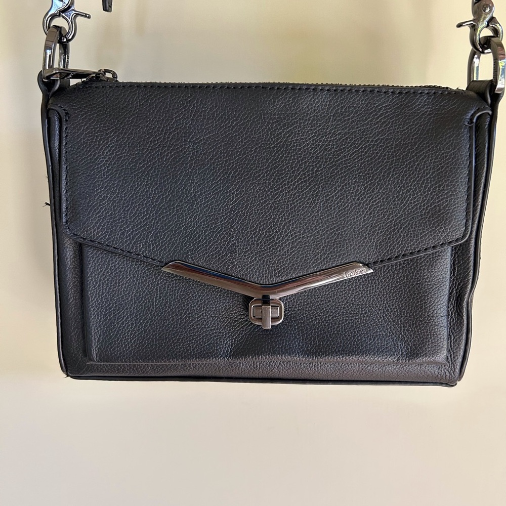 Black Crossbody Bag with Silver Accents